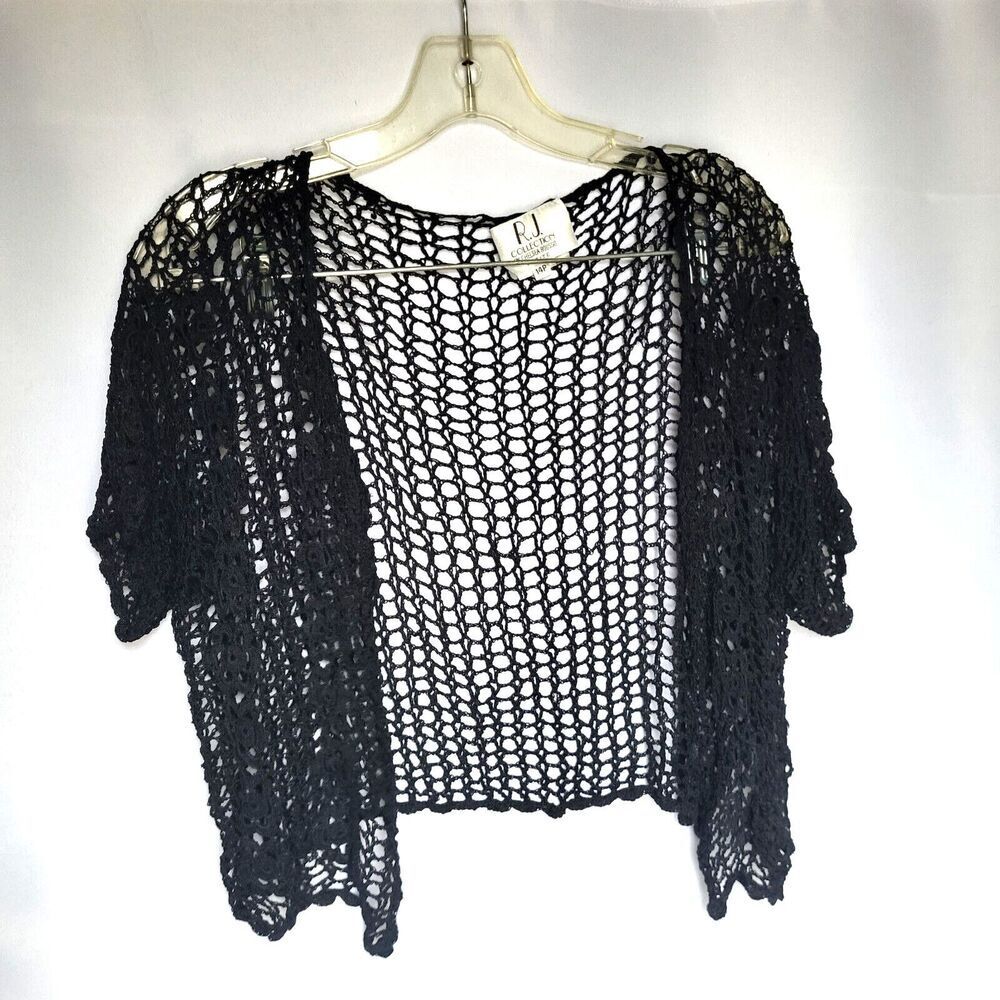 Vintage RJ Collection Petite Rayon Crochet Bolero 14P Coquette Y2K Layering